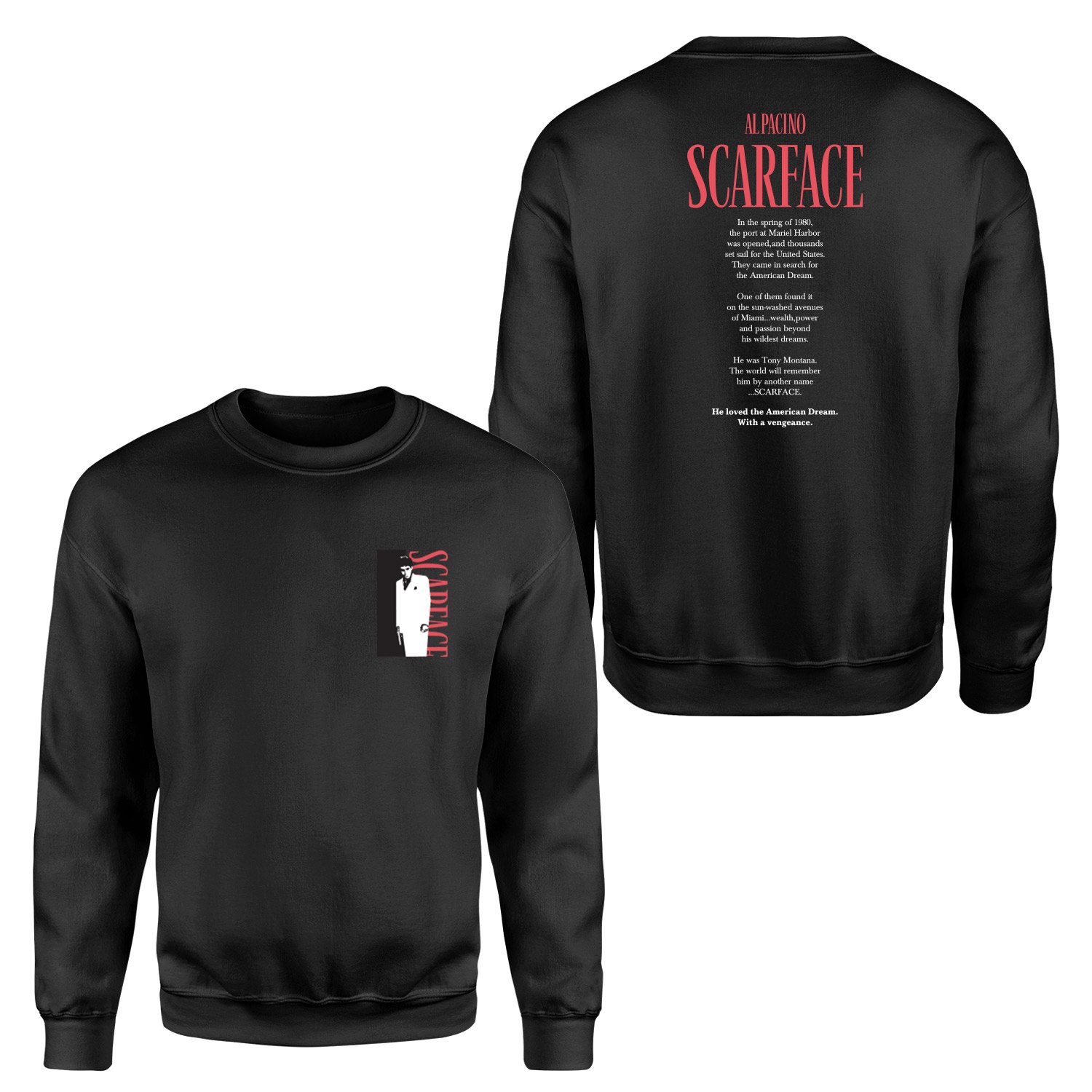 Scarface Al Pacino Sweatshirt XXL - Siyah