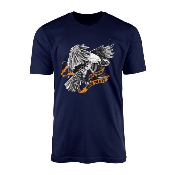 Live to Ride, Ride to Live Tişört S - İndigo Mavisi