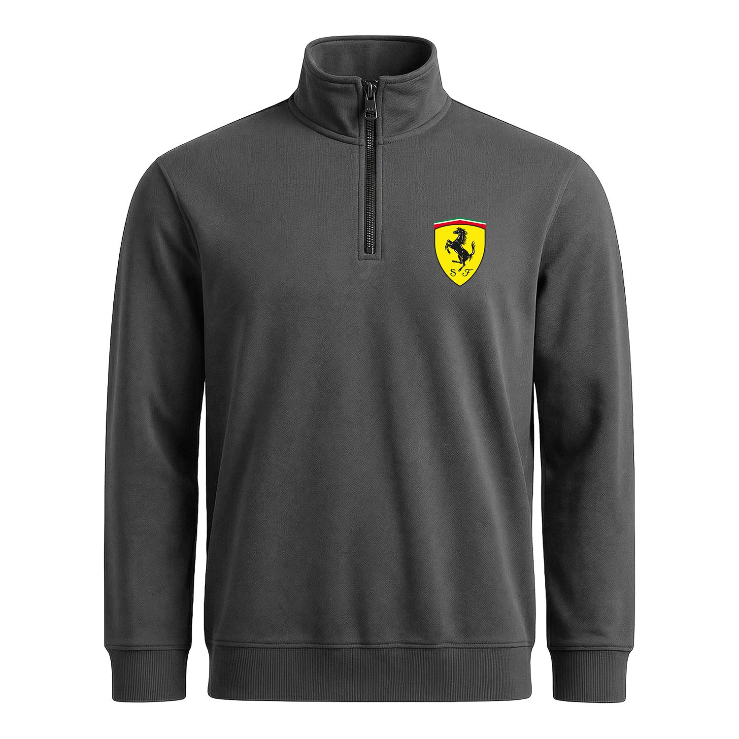Scuderia Ferrari Yarım Fermuarlı Sweatshirt XXL - Füme