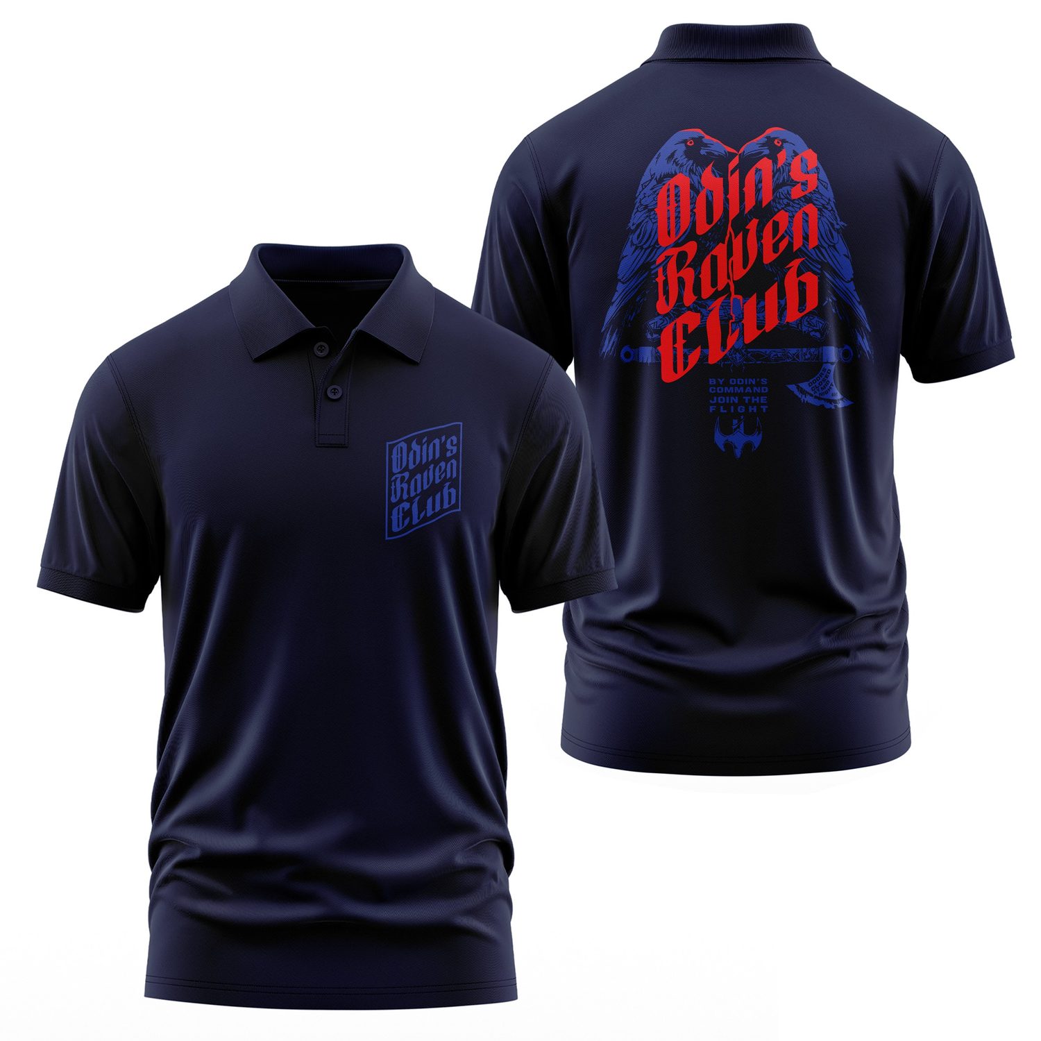 Odin's Raven Club Polo Tişört L - Mavi