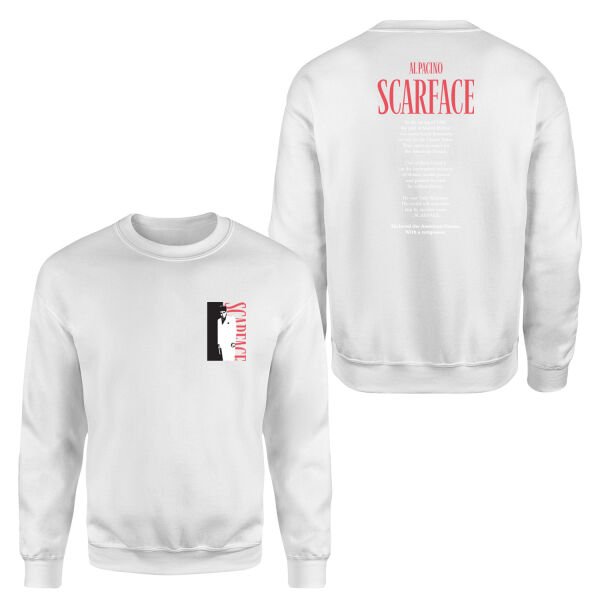 Scarface Al Pacino Sweatshirt S - Beyaz