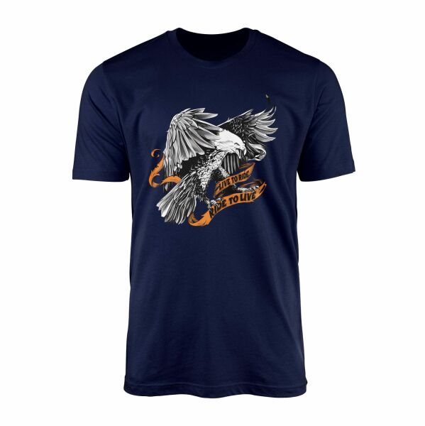 Live to Ride, Ride to Live Tişört M - İndigo Mavisi