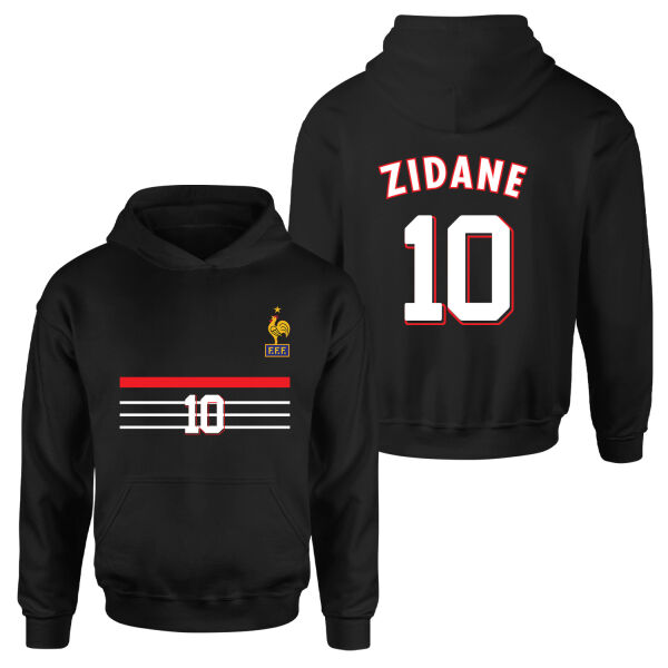 Zinedine Zidane 98 Fransa Hoodie M - Siyah