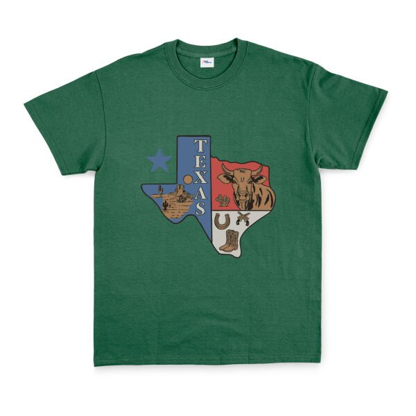 Texas USA Tişört L - Nefti Yeşili