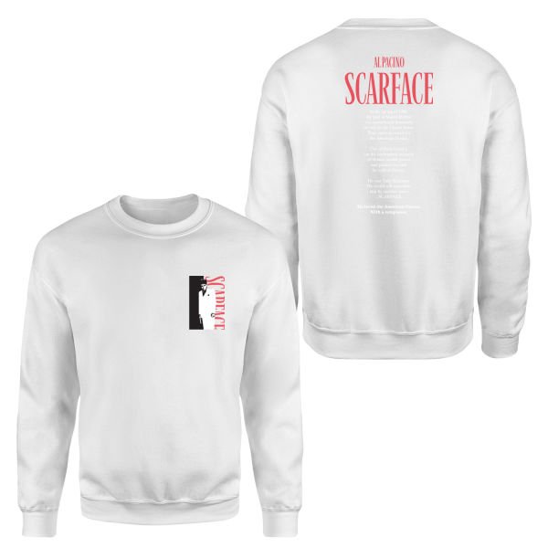 Scarface Al Pacino Sweatshirt M - Beyaz