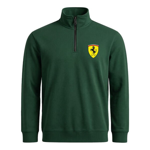 Scuderia Ferrari Yarım Fermuarlı Sweatshirt XL - Nefti Yeşili