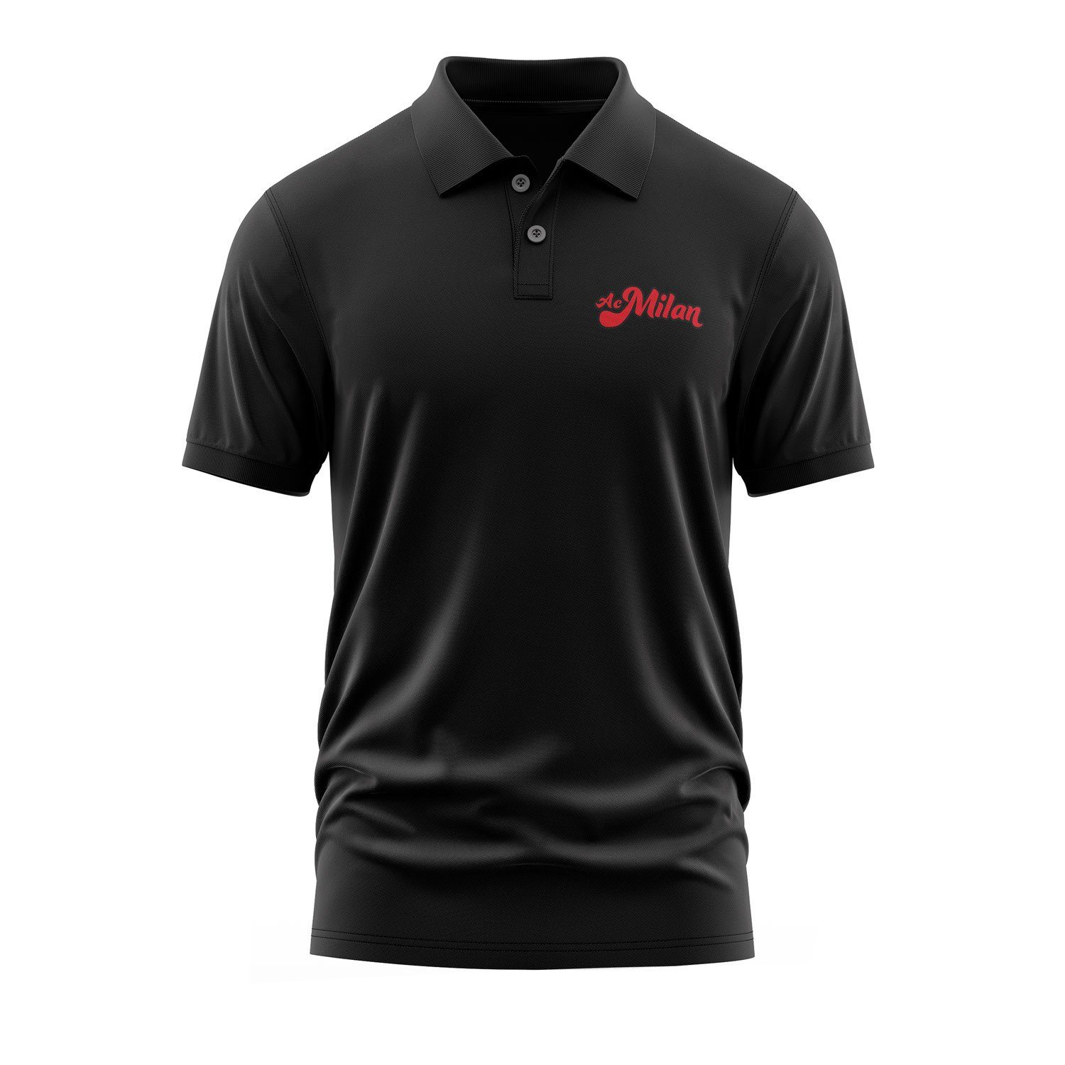AC Milan Cursive Polo Tişört XXL - Siyah