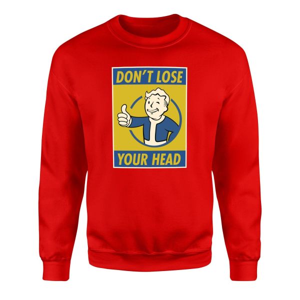 Don’t Lose Your Head | Fallout Sweatshirt XXL - Kırmızı