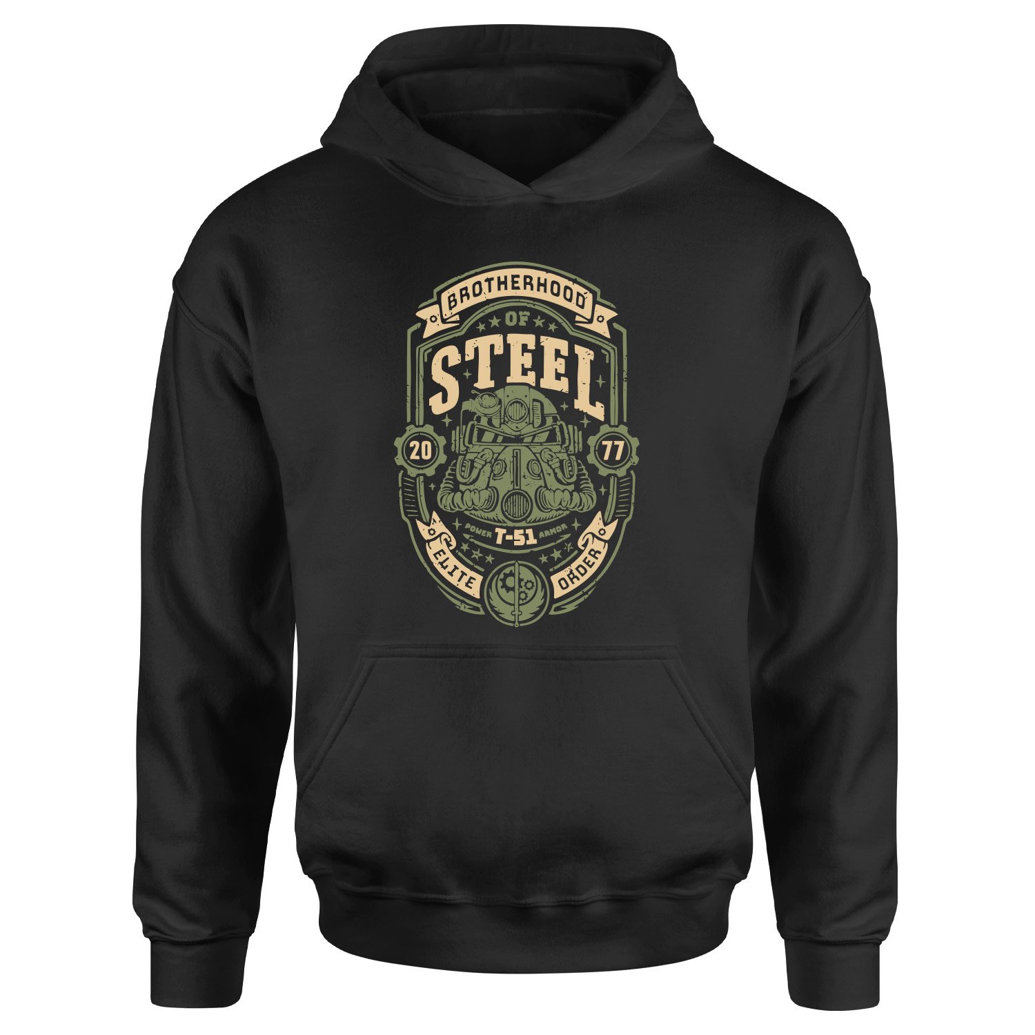 Brotherhood of Steel Grunge Hoodie L - Siyah