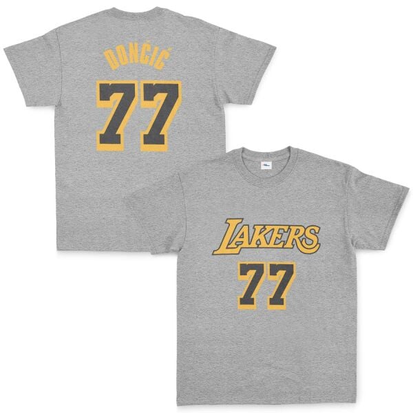 Luka Doncic 77 Lakers Black Tişört M - Gri