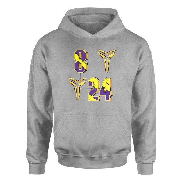 8-24 Kobe Bryant Hoodie XL - Gri