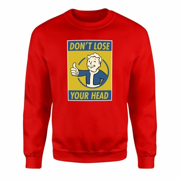 Don’t Lose Your Head | Fallout Sweatshirt L - Kırmızı