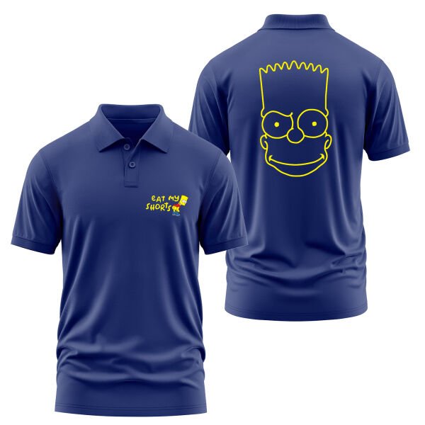 Eat My Shorts Bart Simpson Polo Tişört L - İndigo Mavisi