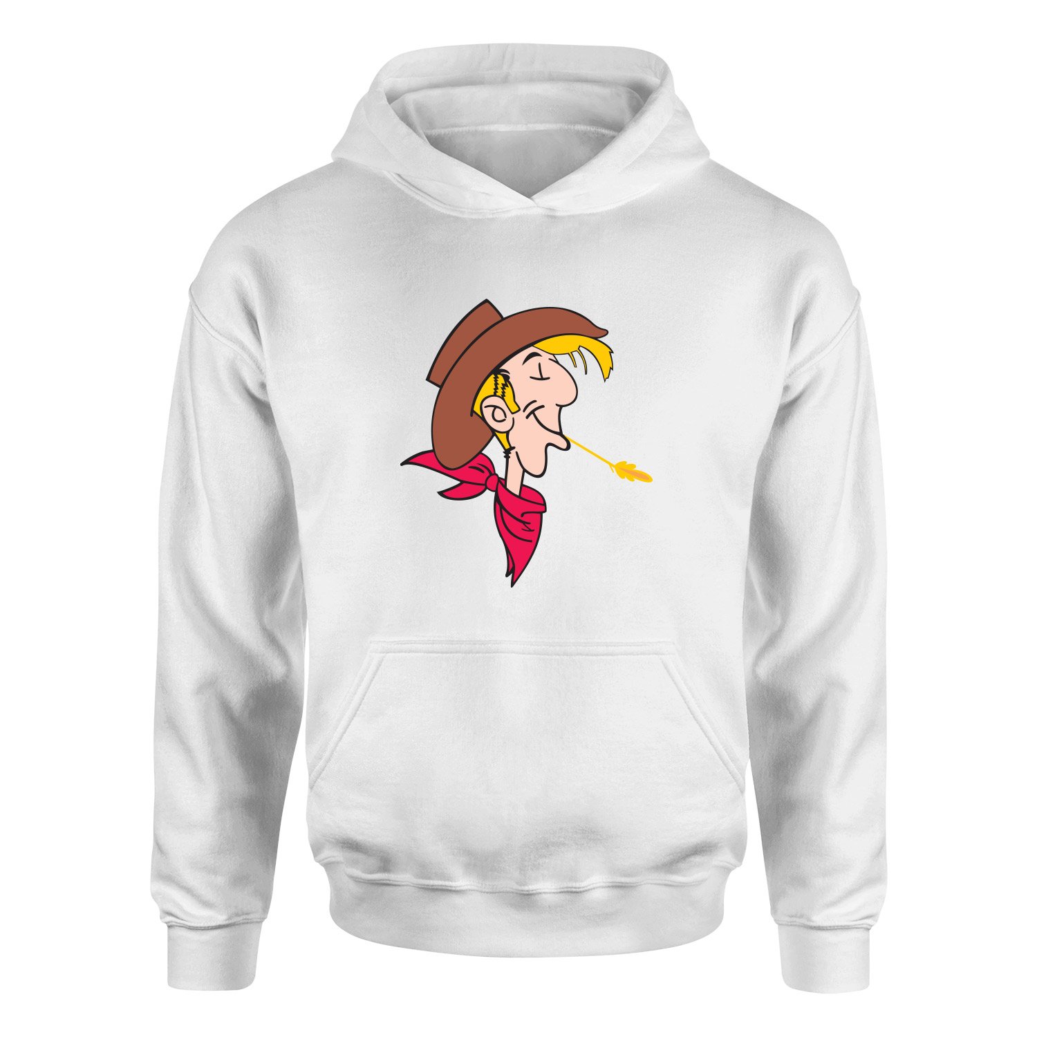 Lucky Luke Hoodie S - Beyaz
