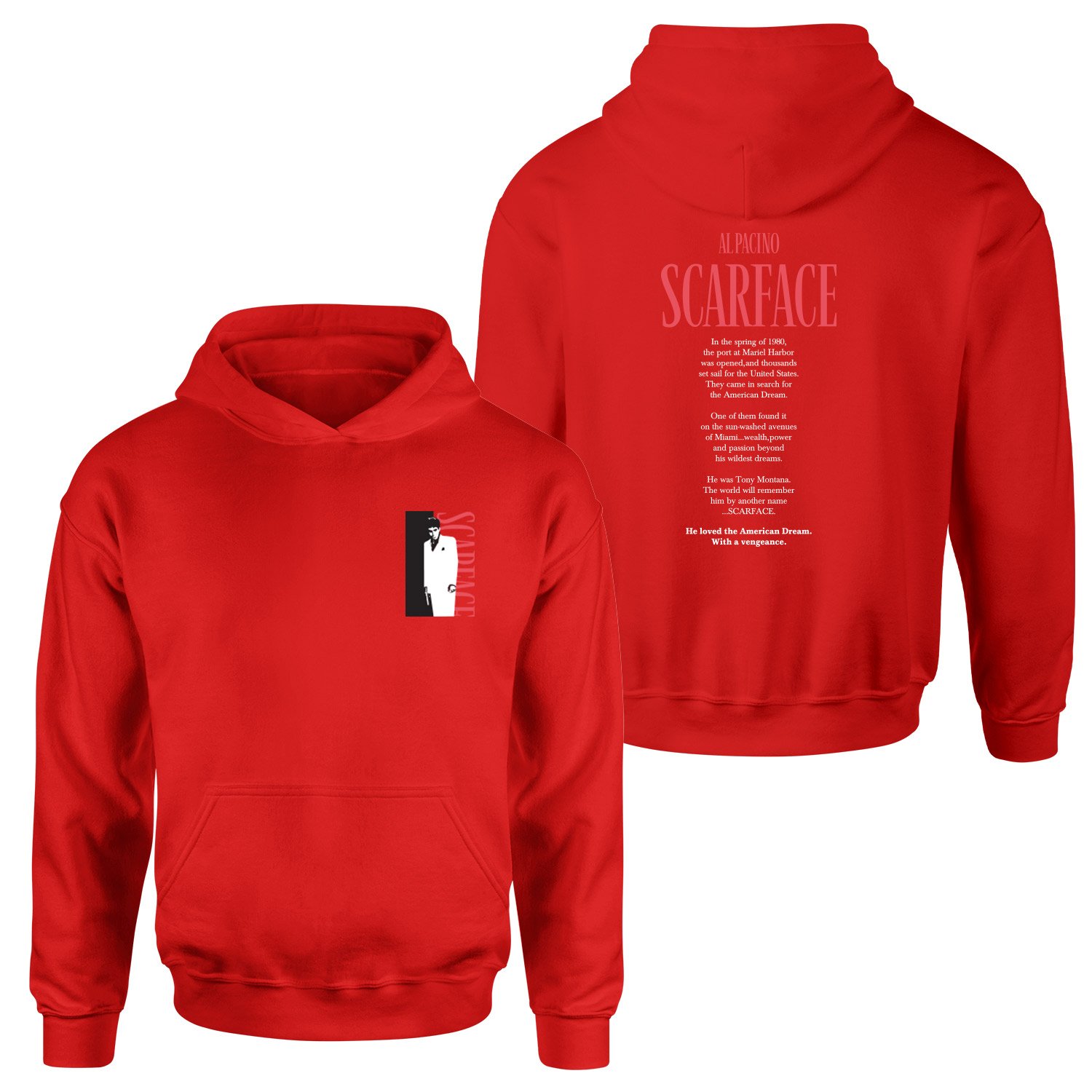 Scarface Al Pacino Hoodie XXL - Kırmızı