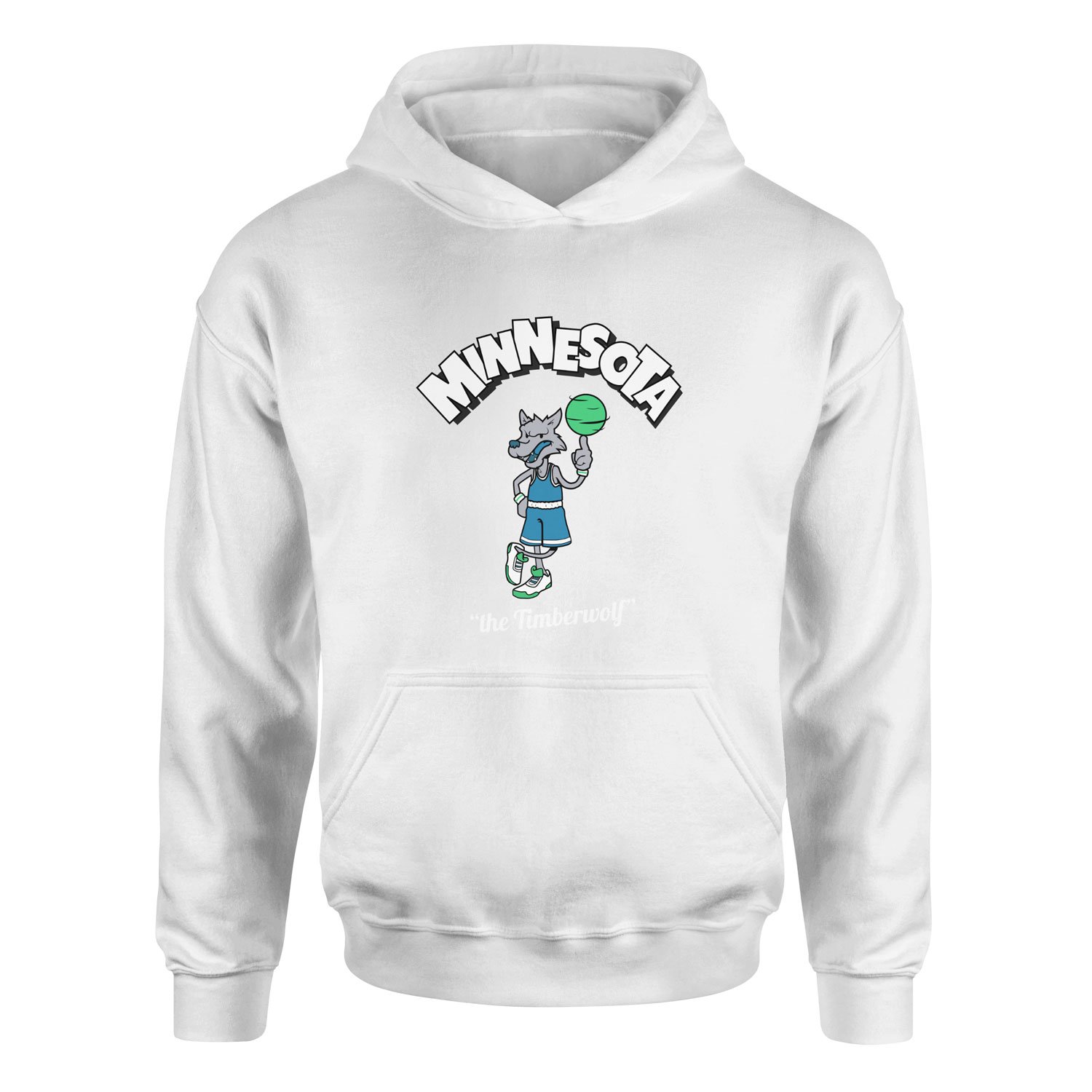 Wolves Cartoon Hoodie M - Beyaz