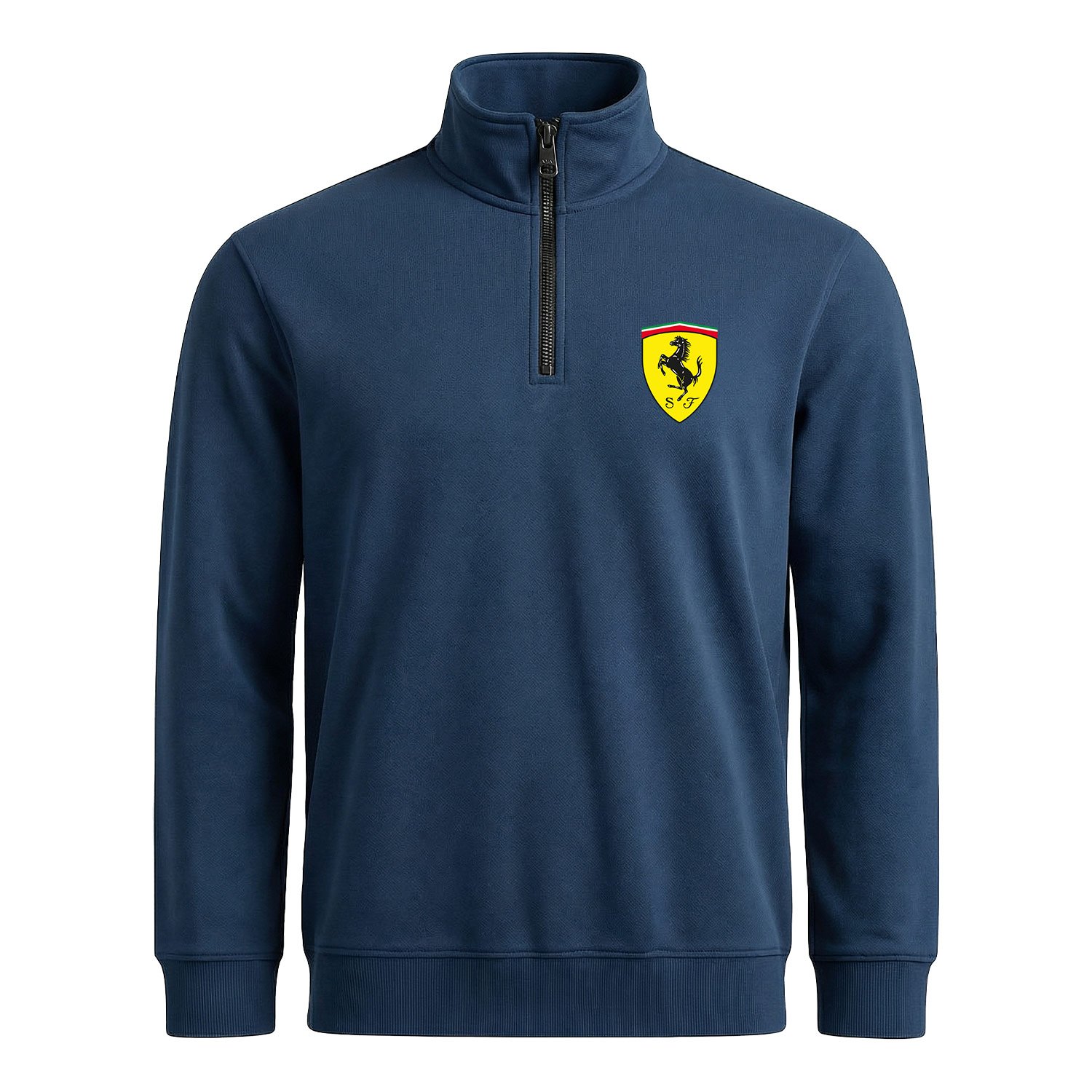 Scuderia Ferrari Yarım Fermuarlı Sweatshirt XL - İndigo Mavisi