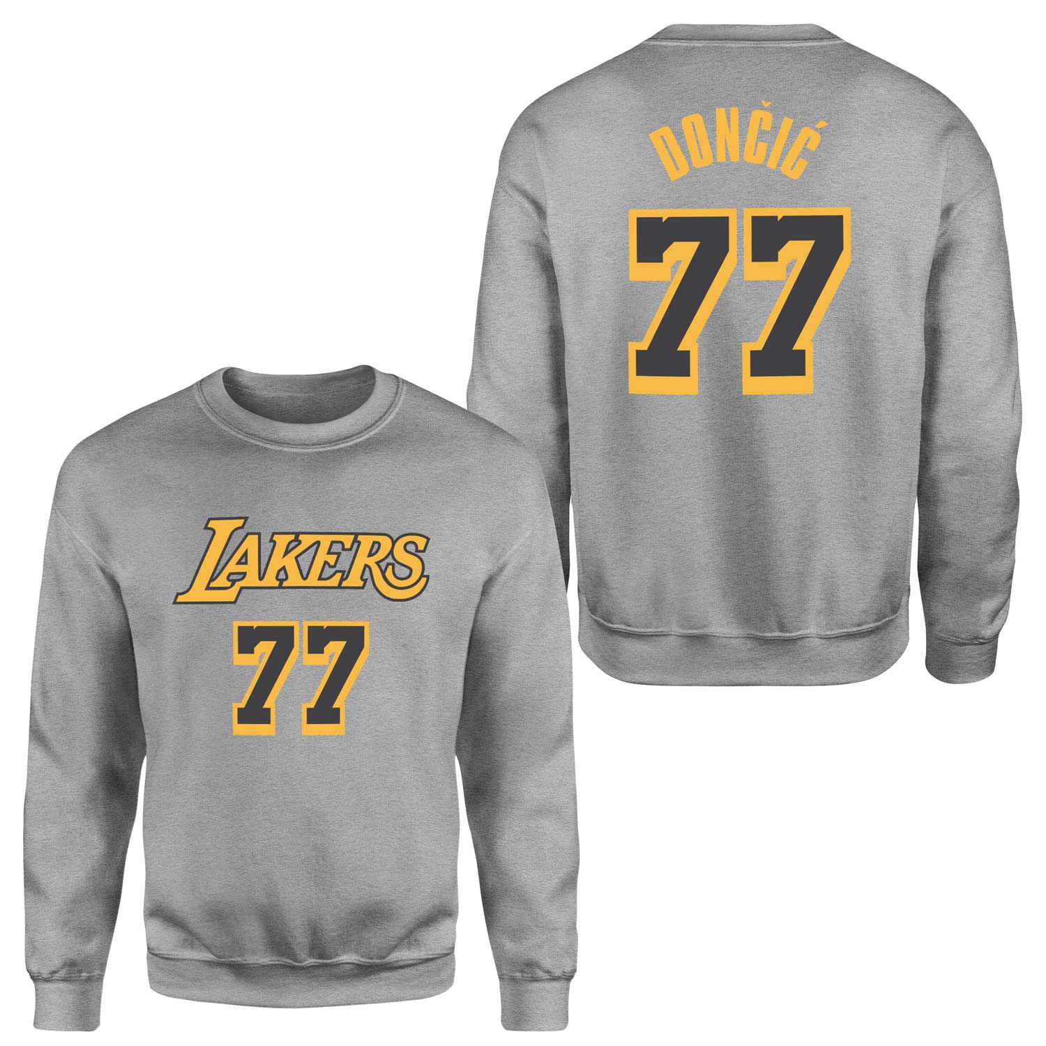 Luka Doncic 77 Lakers Black Sweatshirt XXL - Gri