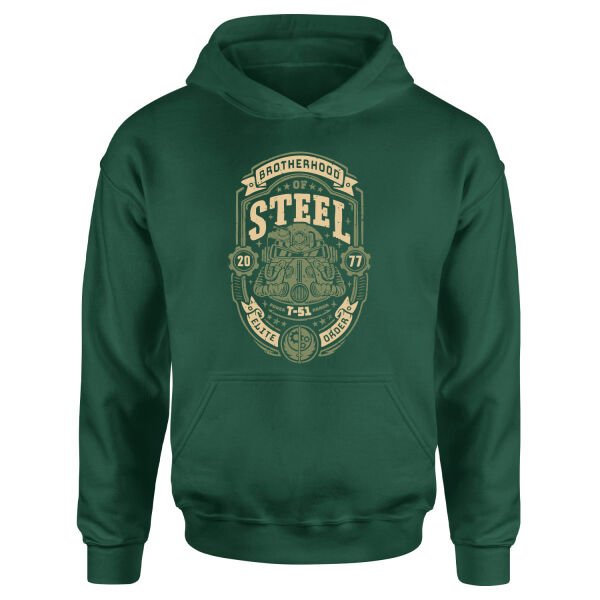 Brotherhood of Steel Grunge Hoodie L - Nefti Yeşili