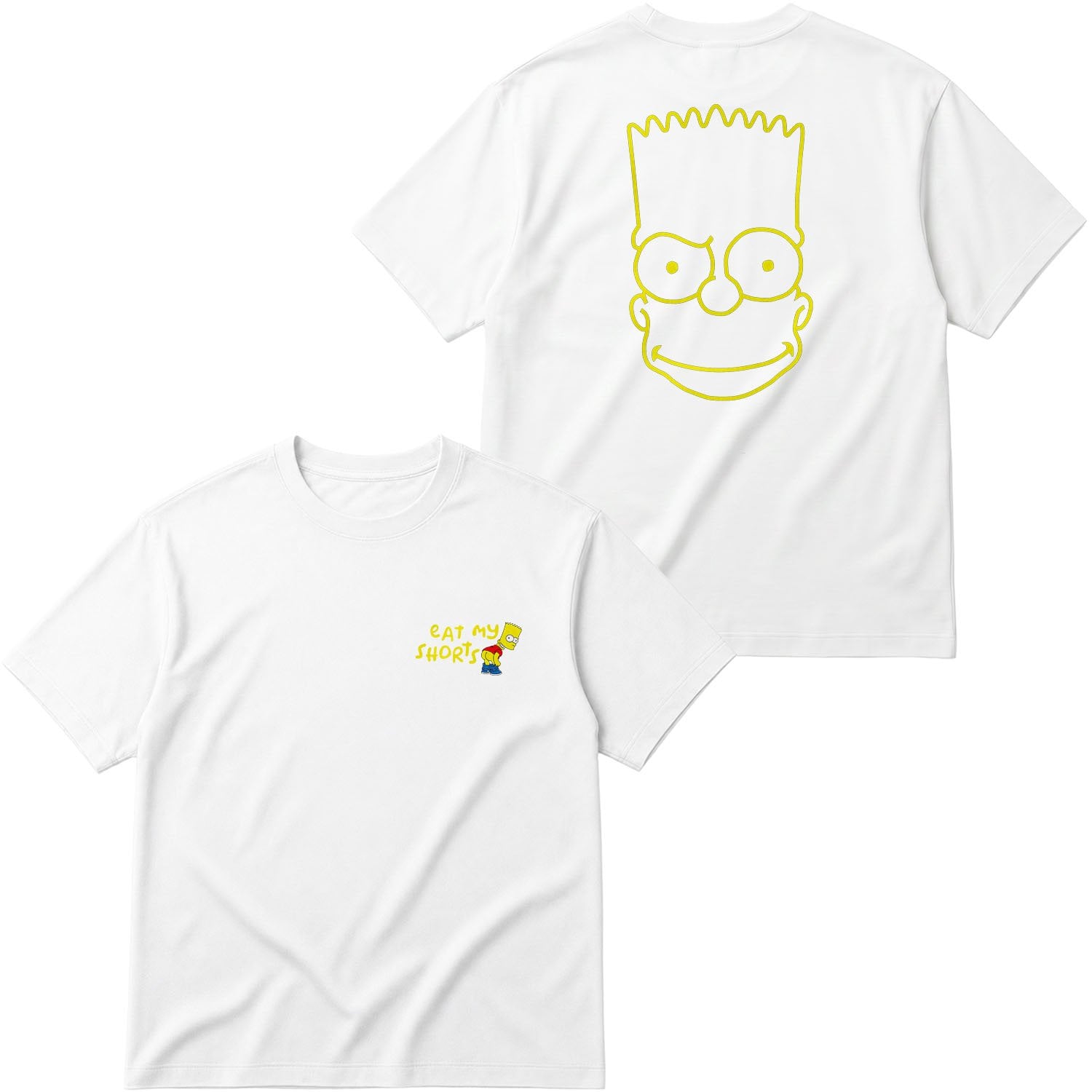 Eat My Shorts Bart Simpson Oversize Tişört XL - Beyaz