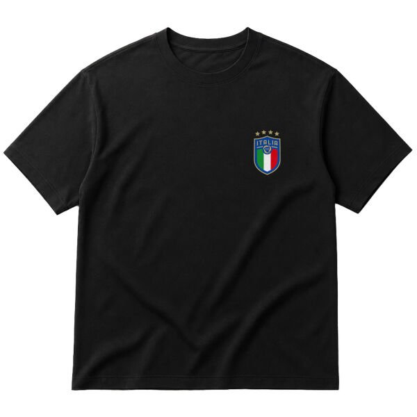 Italia Oversize Tişört L - Siyah
