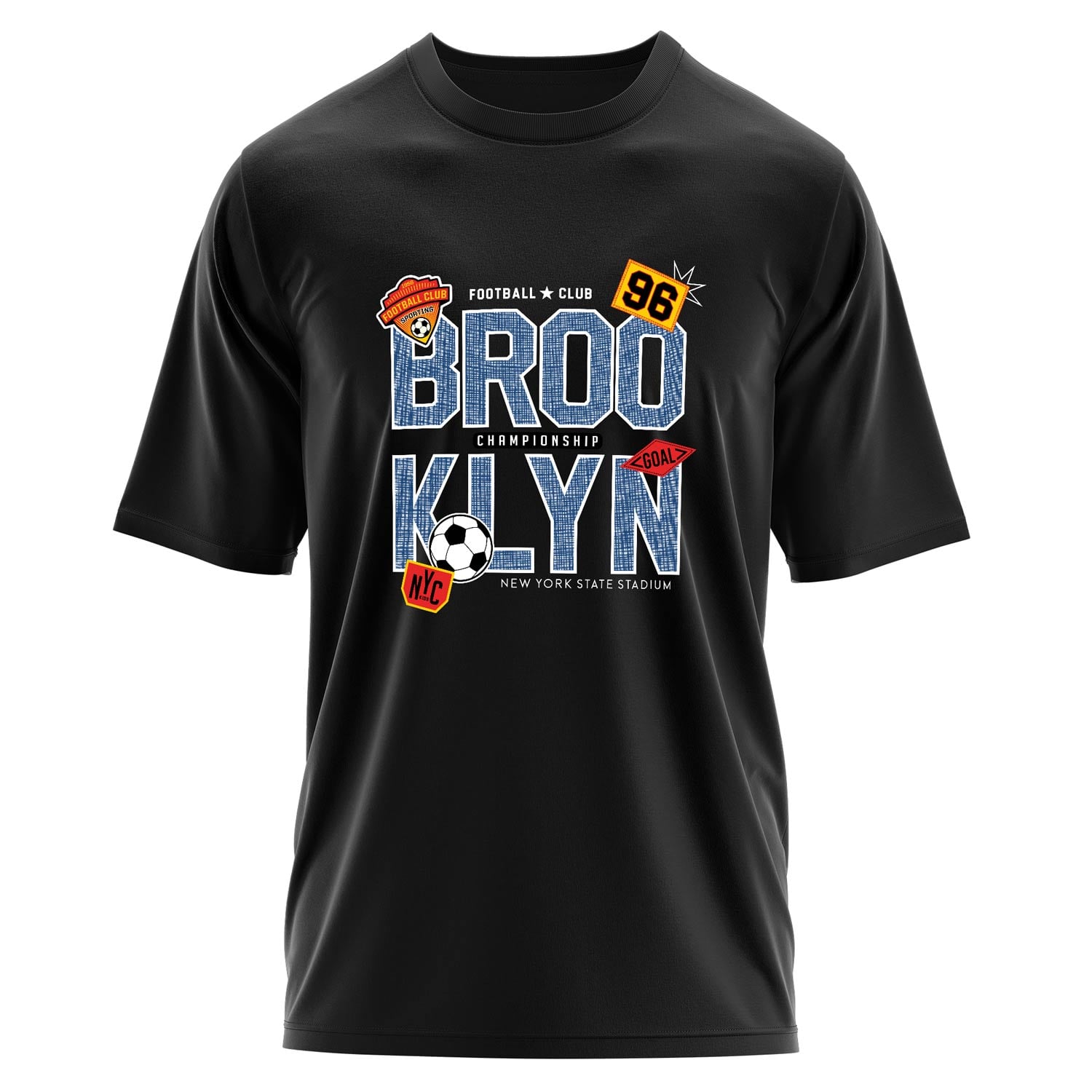 BROOKLYN 96 Championship Oversize Tişört S - Siyah