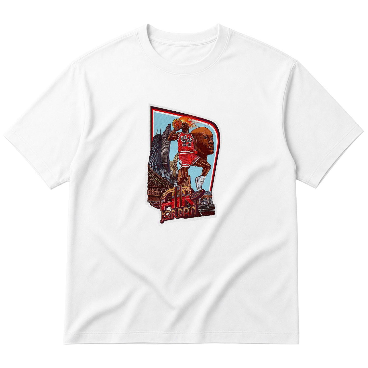 Air Jordan Print Oversize Tişört L - Beyaz