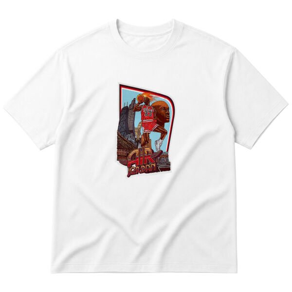Air Jordan Print Oversize Tişört L - Beyaz
