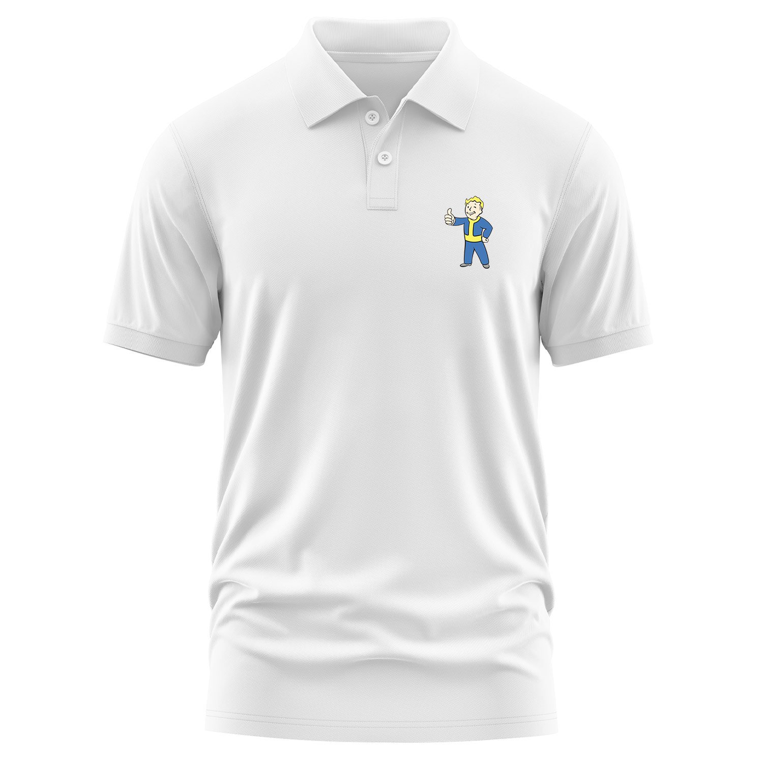 Vault Boy Polo Tişört XL - Beyaz