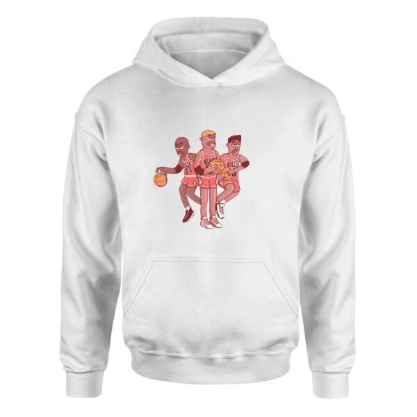 Jordan, Pippen, Rodman II Hoodie S - Beyaz