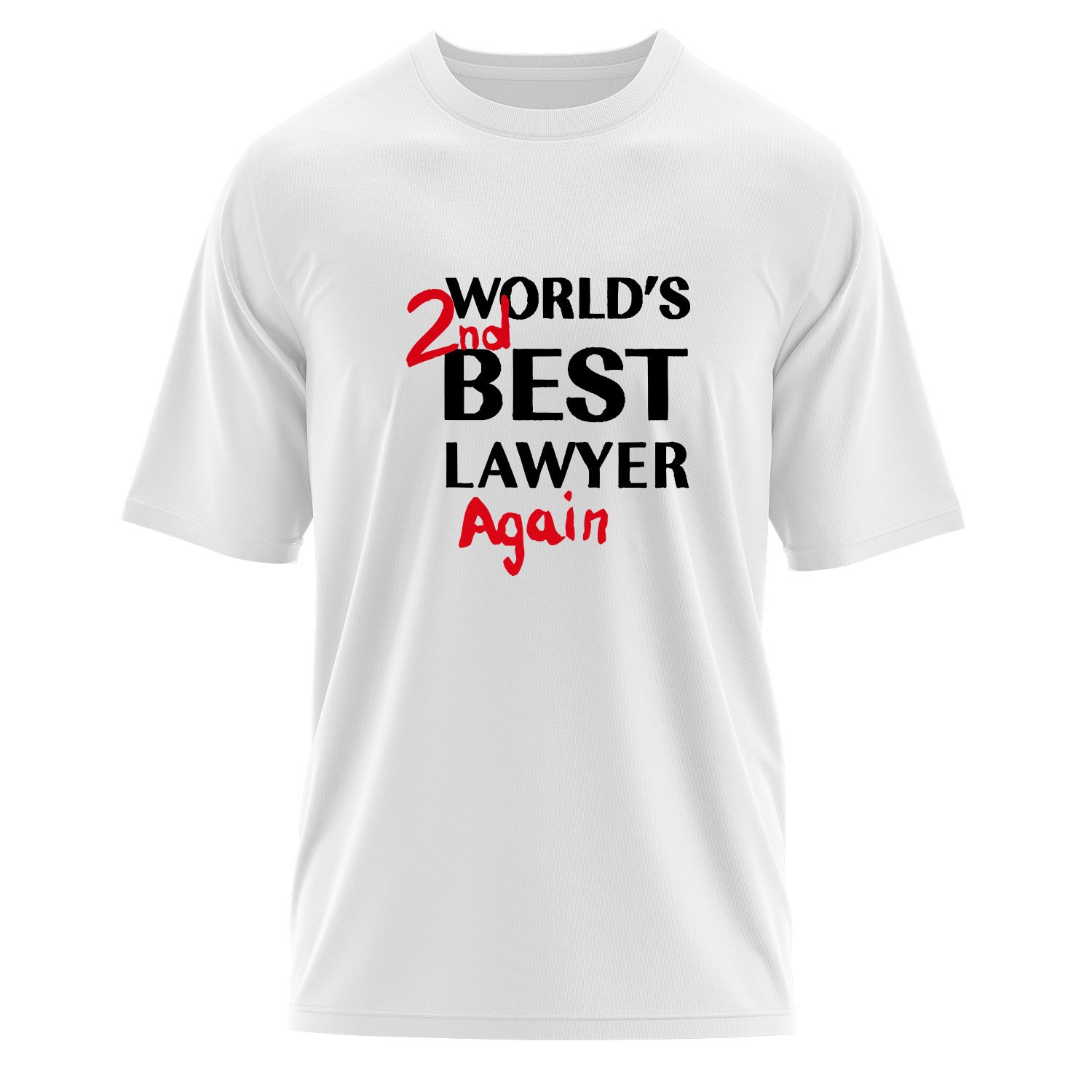 World’s 2nd Best Lawyer Again Oversize Tişört S - Beyaz