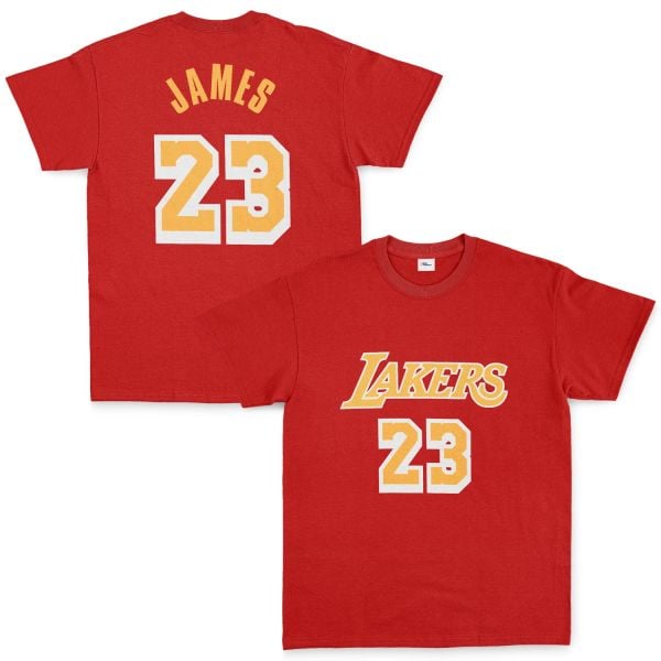 LeBron James 23 Lakers White Tişört XL - Kırmızı