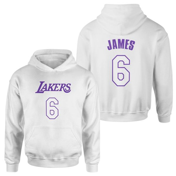LeBron James 6 Lakers Forma Hoodie XL - Beyaz