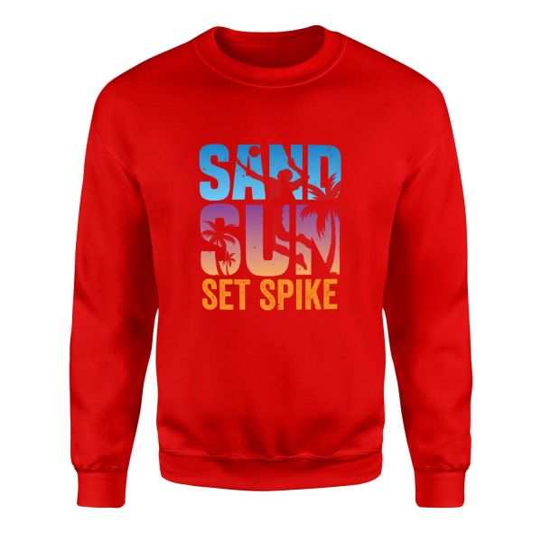 Sand Sun Set Spike Sweatshirt L - Kırmızı