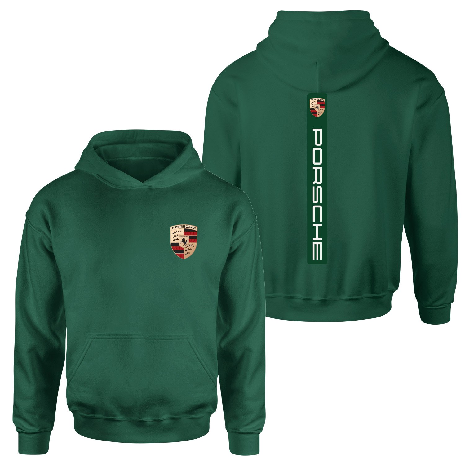 Porsche V Graphic Irish Green Hoodie XL - Nefti Yeşili