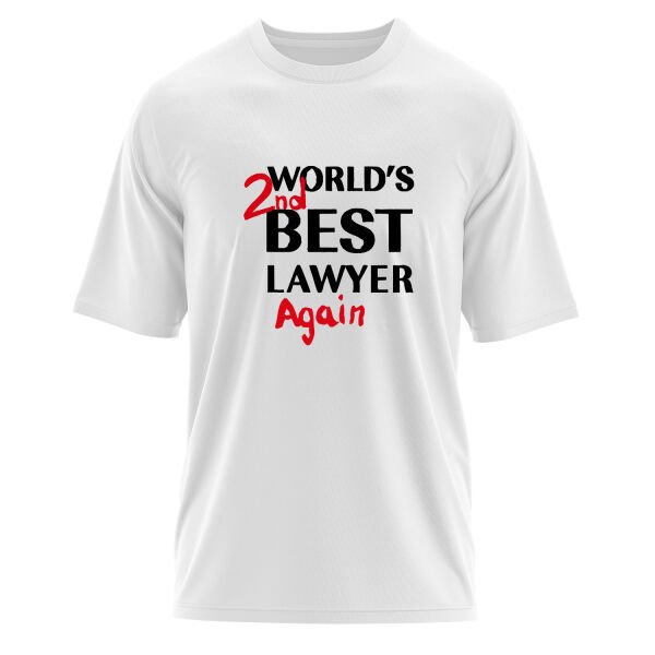 World’s 2nd Best Lawyer Again Oversize Tişört L - Beyaz