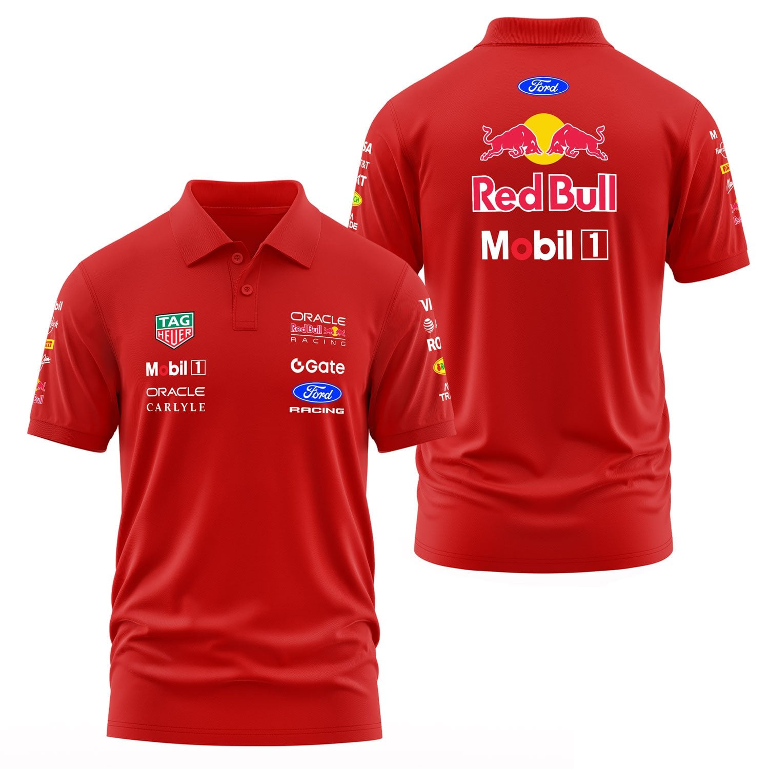 Oracle Red Bull Racing 2026 Teamline Polo Tişört L - Kırmızı