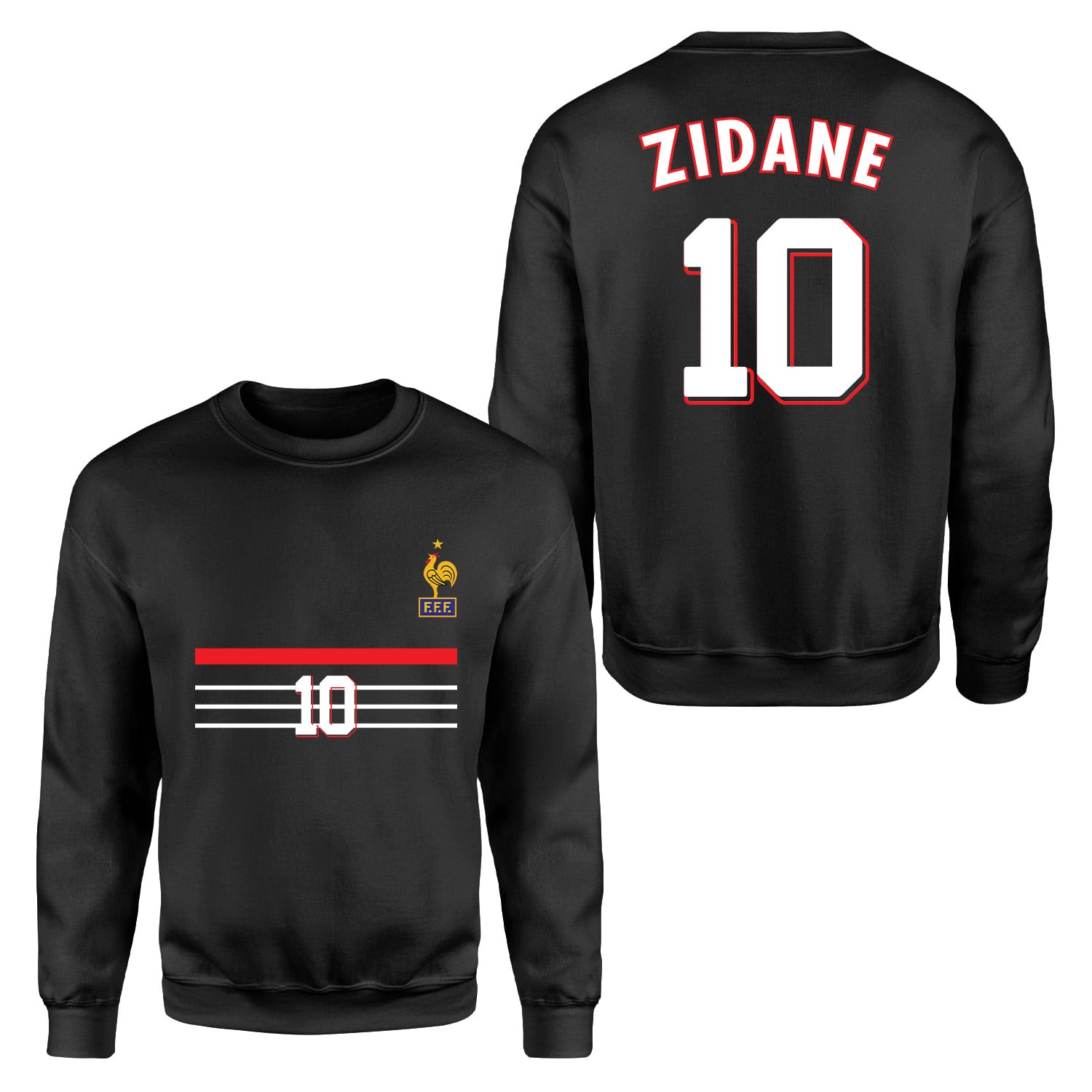 Zinedine Zidane 98 Fransa Sweatshirt XL - Siyah