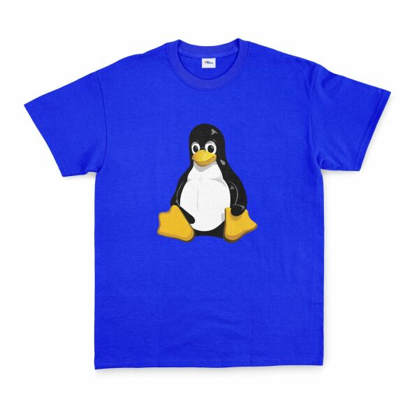 Linux Tux Tişört XXL - Mavi