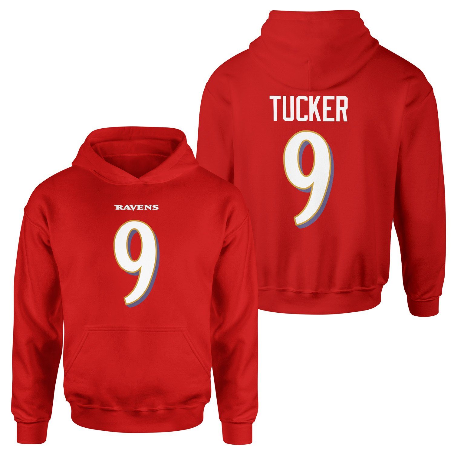 Justin Tucker Baltimore Ravens Hoodie S - Kırmızı