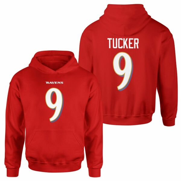 Justin Tucker Baltimore Ravens Hoodie S - Kırmızı