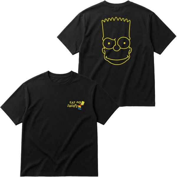 Eat My Shorts Bart Simpson Oversize Tişört S - Siyah