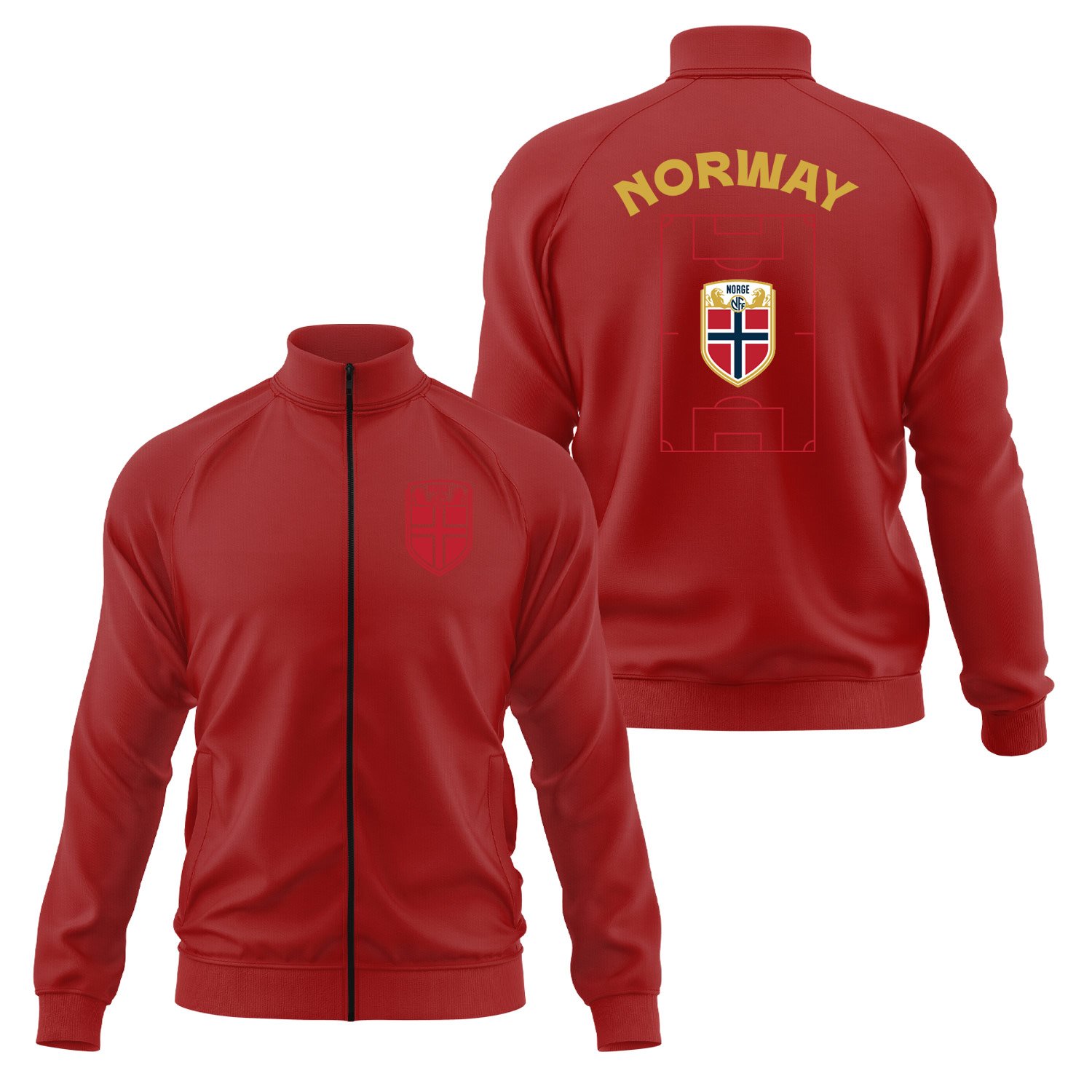 Norveç Dünya Kupası 2026 Fermuarlı Sweatshirt L - Kırmızı