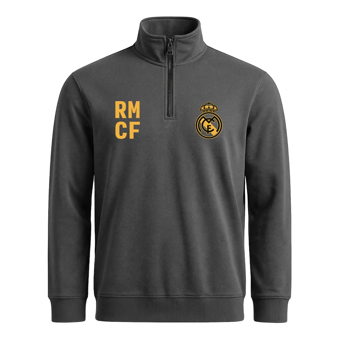 Real Madrid Madridista Edition RMCF Yarım Fermuarlı Sweatshirt XL - Füme