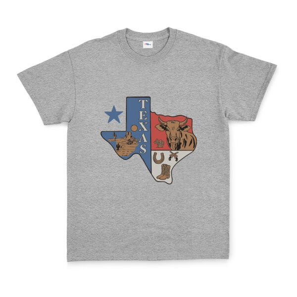 Texas USA Tişört S - Gri