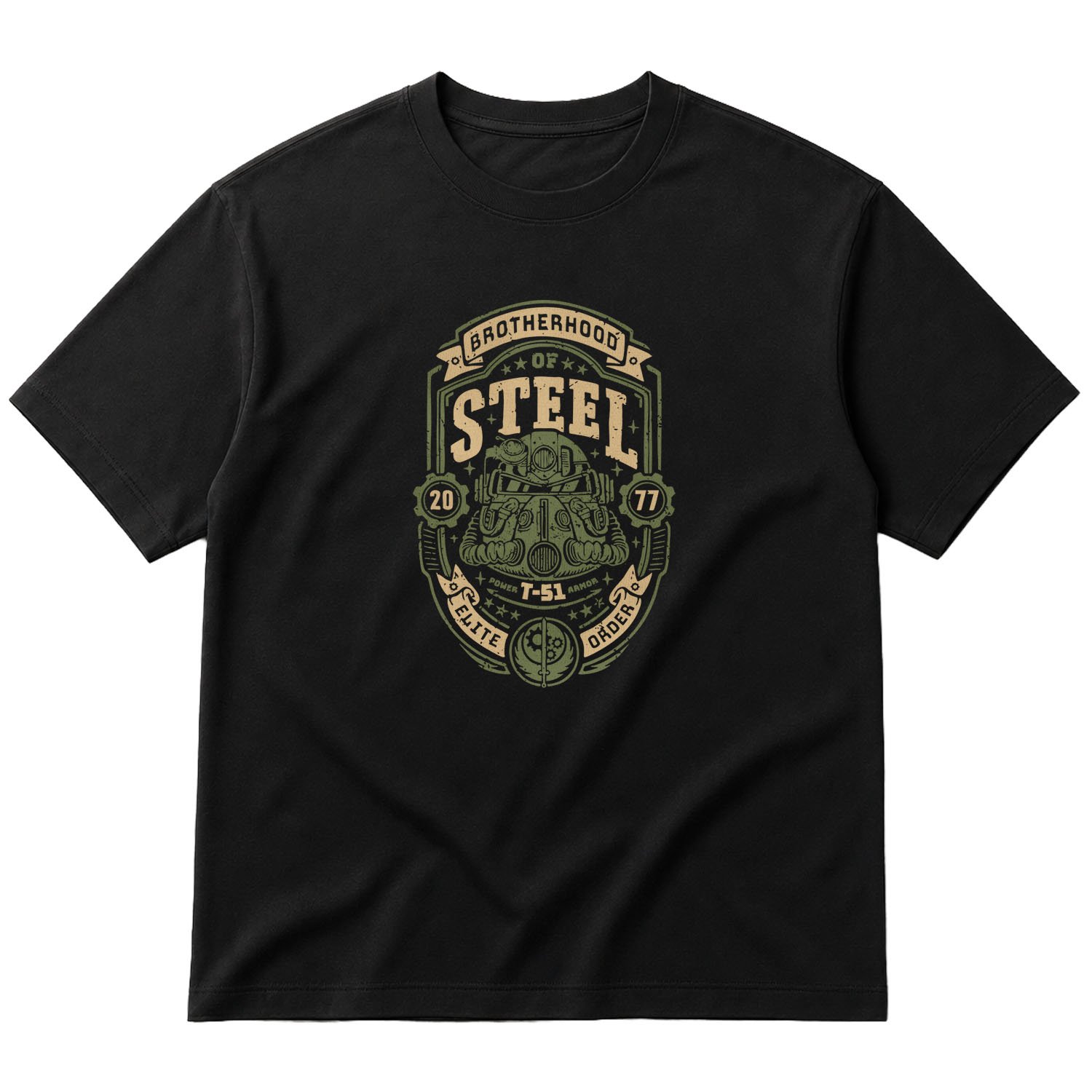 Brotherhood of Steel Grunge Oversize Tişört L - Siyah