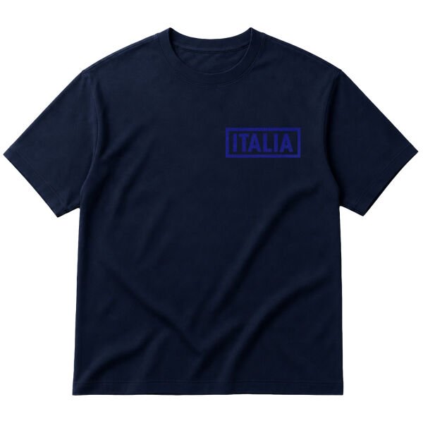 Italia Oversize Tişört L - İndigo Mavisi