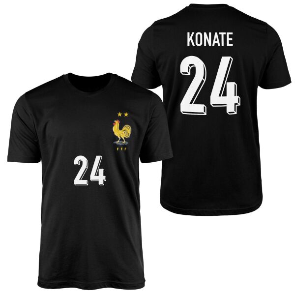 Ibrahima Konate | Fransa 2024 Forma Tişört XXL - Siyah