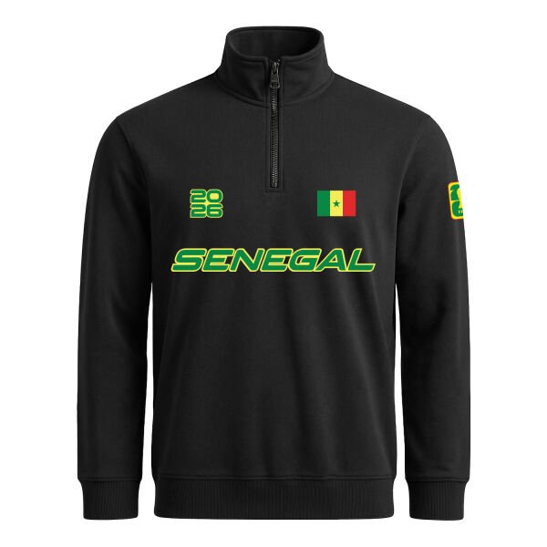 Senegal 2026 Yarım Fermuarlı Sweatshirt S - Siyah