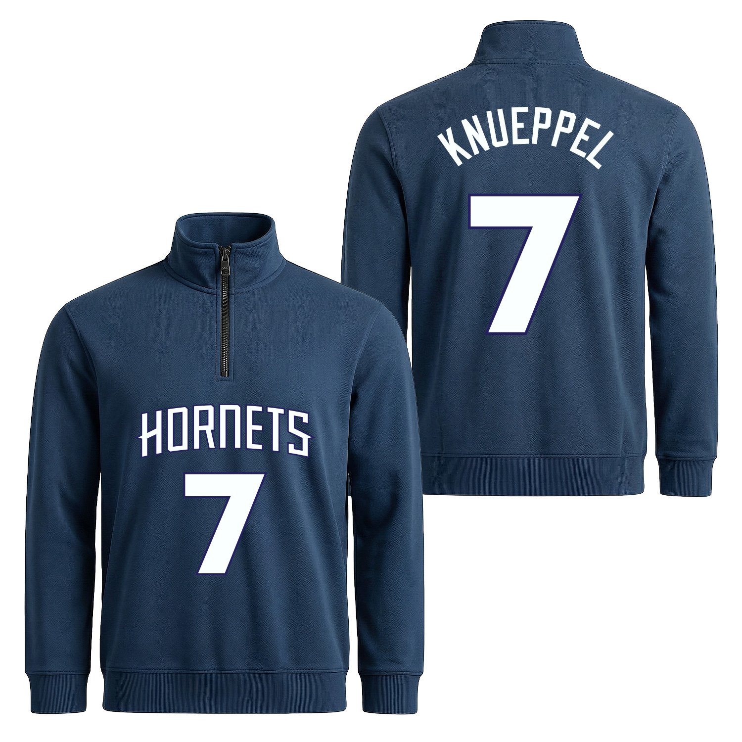 Kon Knueppel Hornets Jersey Yarım Fermuarlı Sweatshirt S - İndigo Mavisi